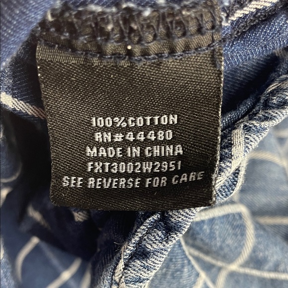 Tinsel Distressed Blue Plaid Casual Button Down Shirt Size M - Picture 6 of 6